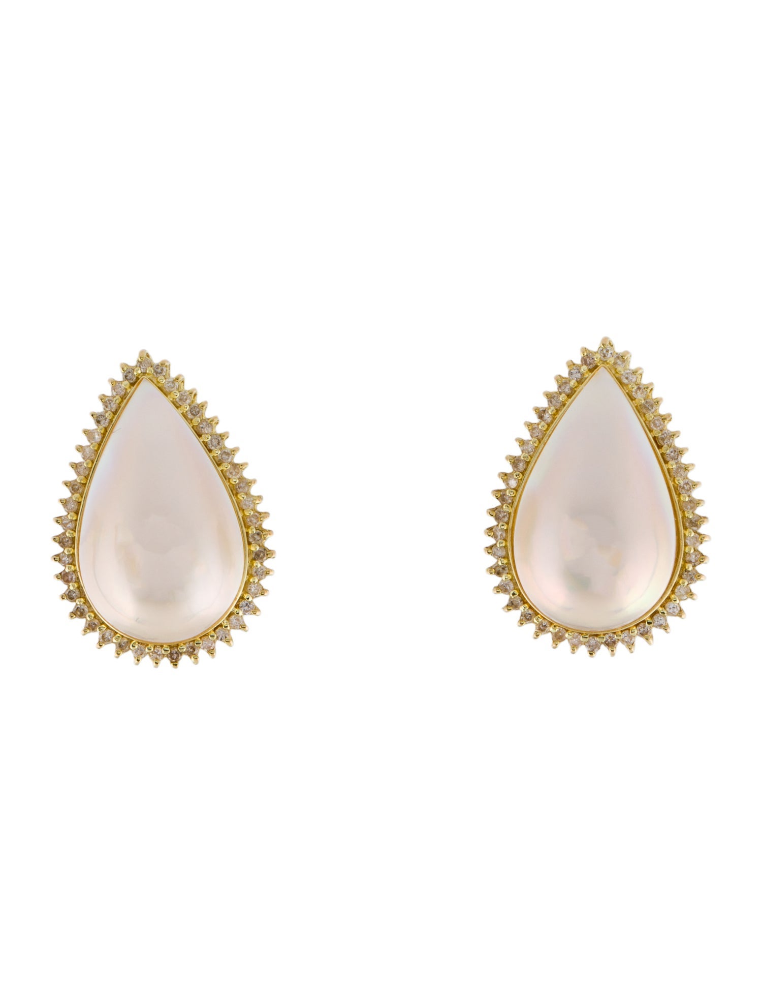 Earrings 14K Pearl & Diamond Earclips