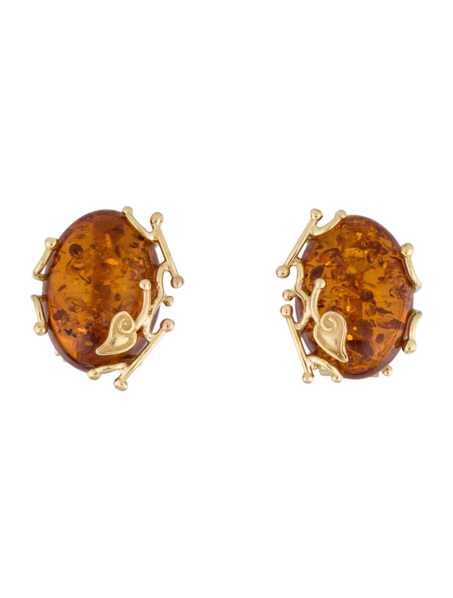 Earrings 18K Amber Earclips