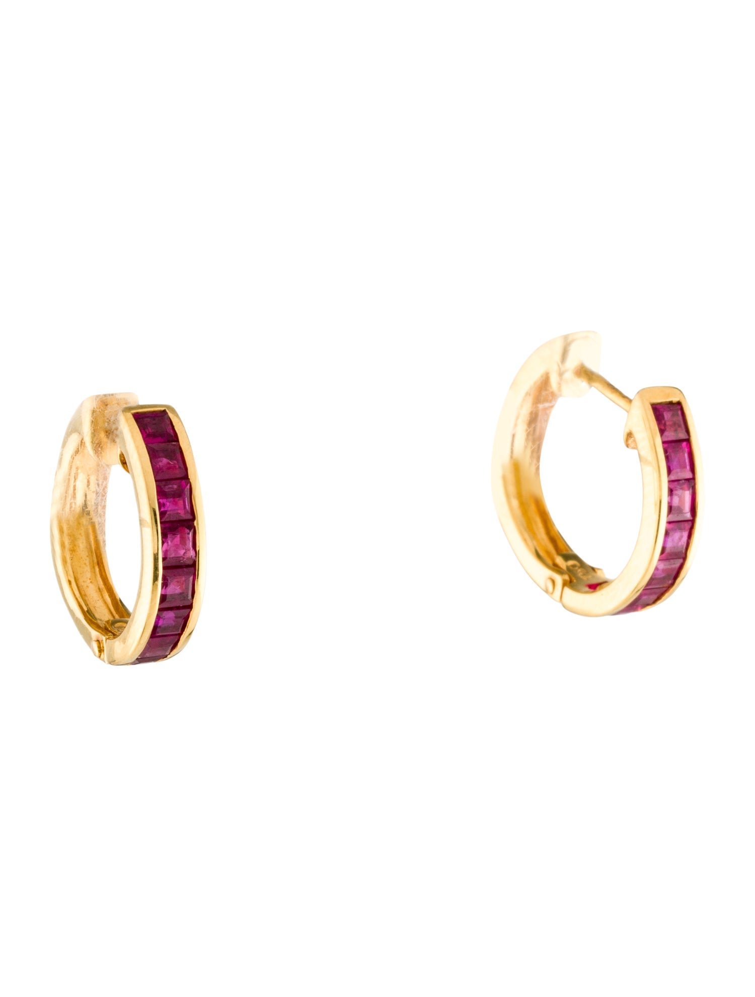 Earrings 18K 1.75ctw Ruby Hoop