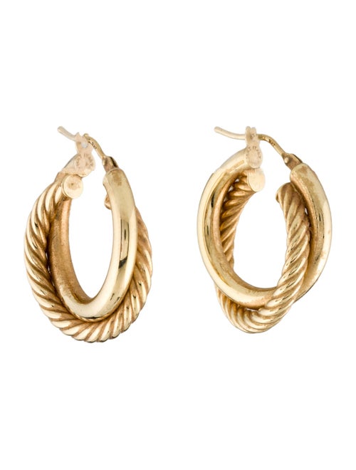 Earrings 14k Twisted Rope Hoop Earrings