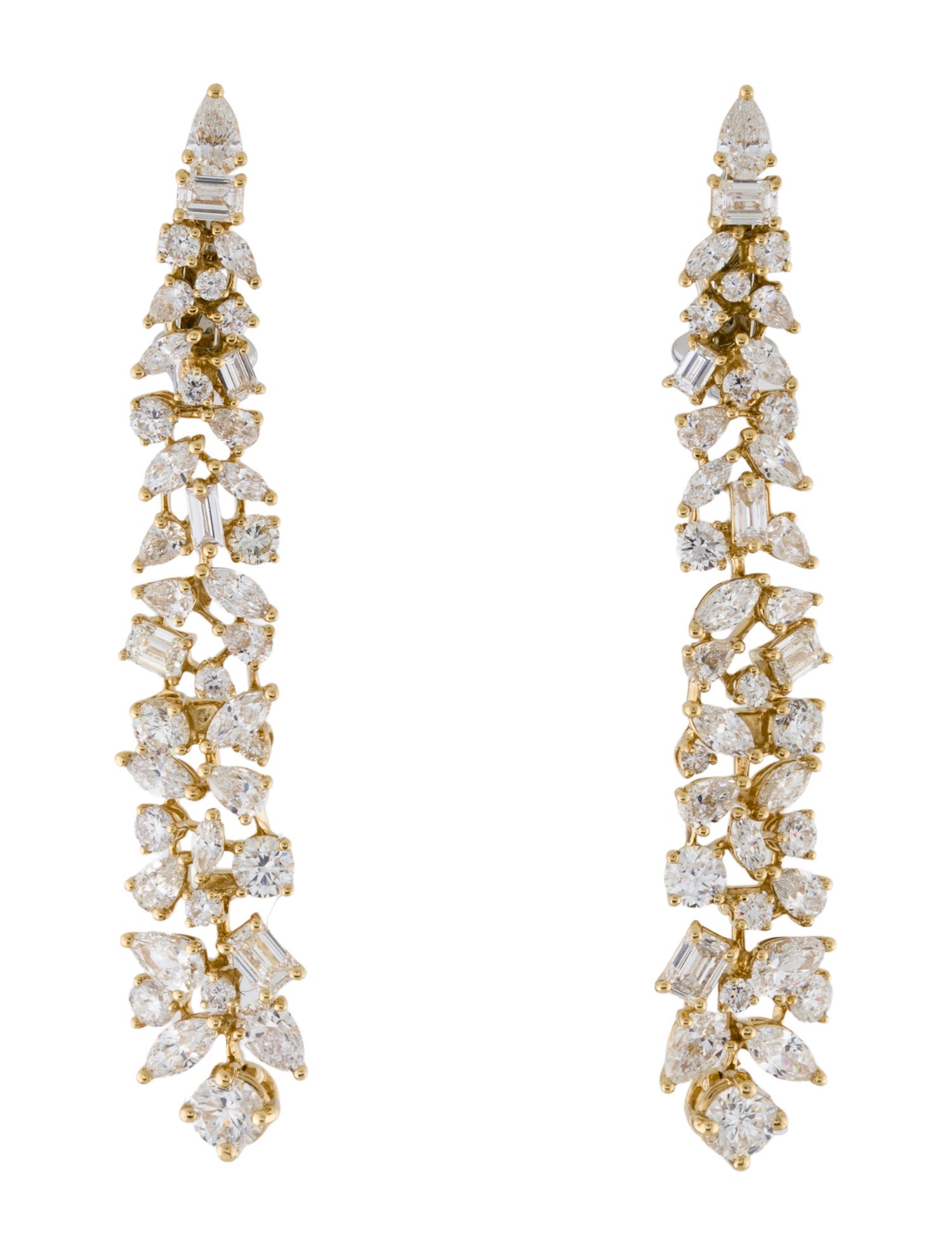 Earrings 18K 5.79ctw Diamond Mixed Cut Drop