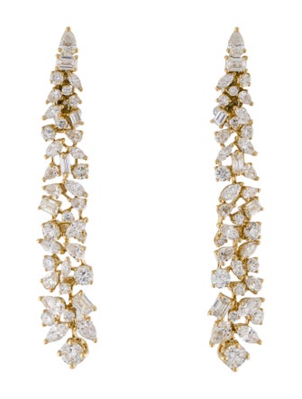 Earrings 18K 5.79ctw Diamond Mixed Cut Drop Earrings
