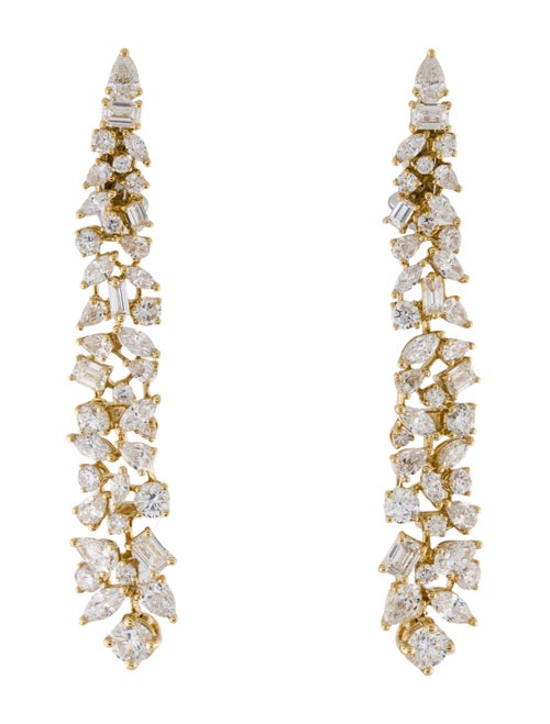 Earrings 18K 5.79ctw Diamond Mixed Cut Drop Earrings