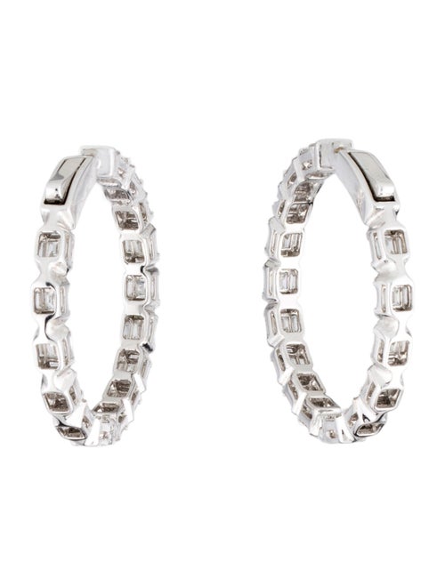 Earrings 18K 3.30ctw Diamond Hoop Earrings