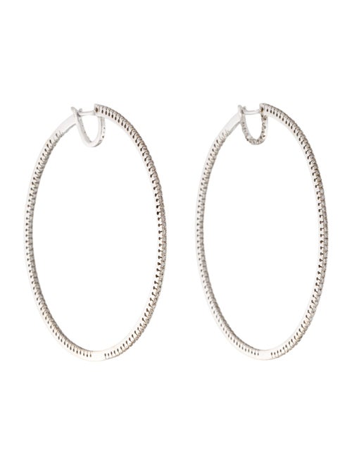 Earrings 18K 1.20ctw Diamond Large Hoop Earrings