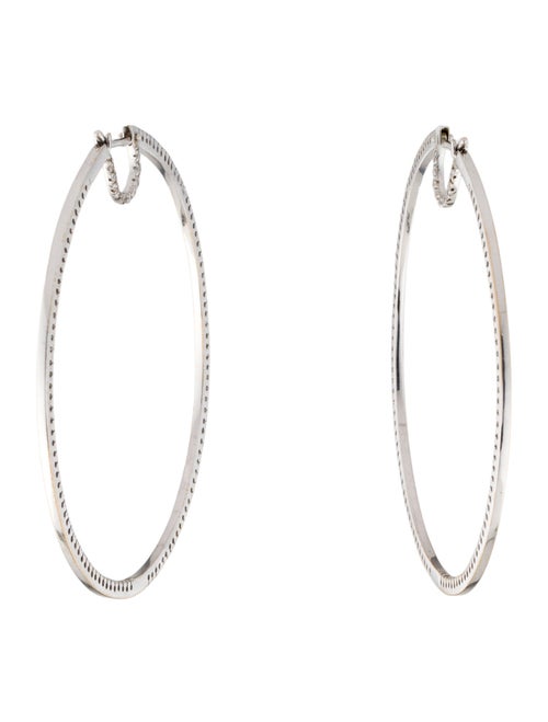 Earrings 18K 1.20ctw Diamond Large Hoop Earrings