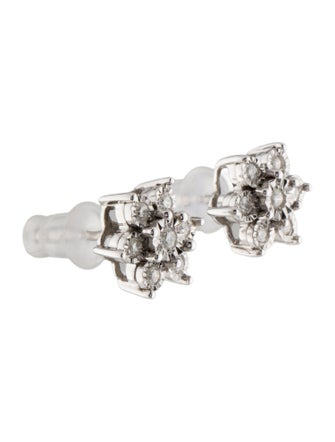 Earrings 14K Diamond Flower Stud Earrings