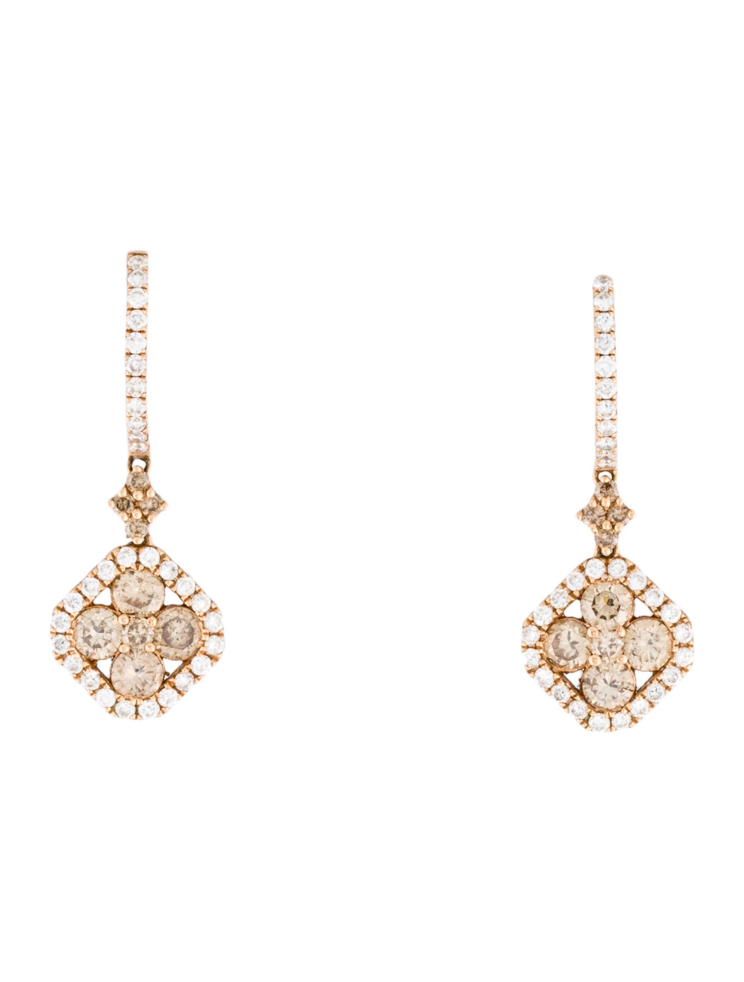 Earrings 18K 1.59ctw Diamond Drop