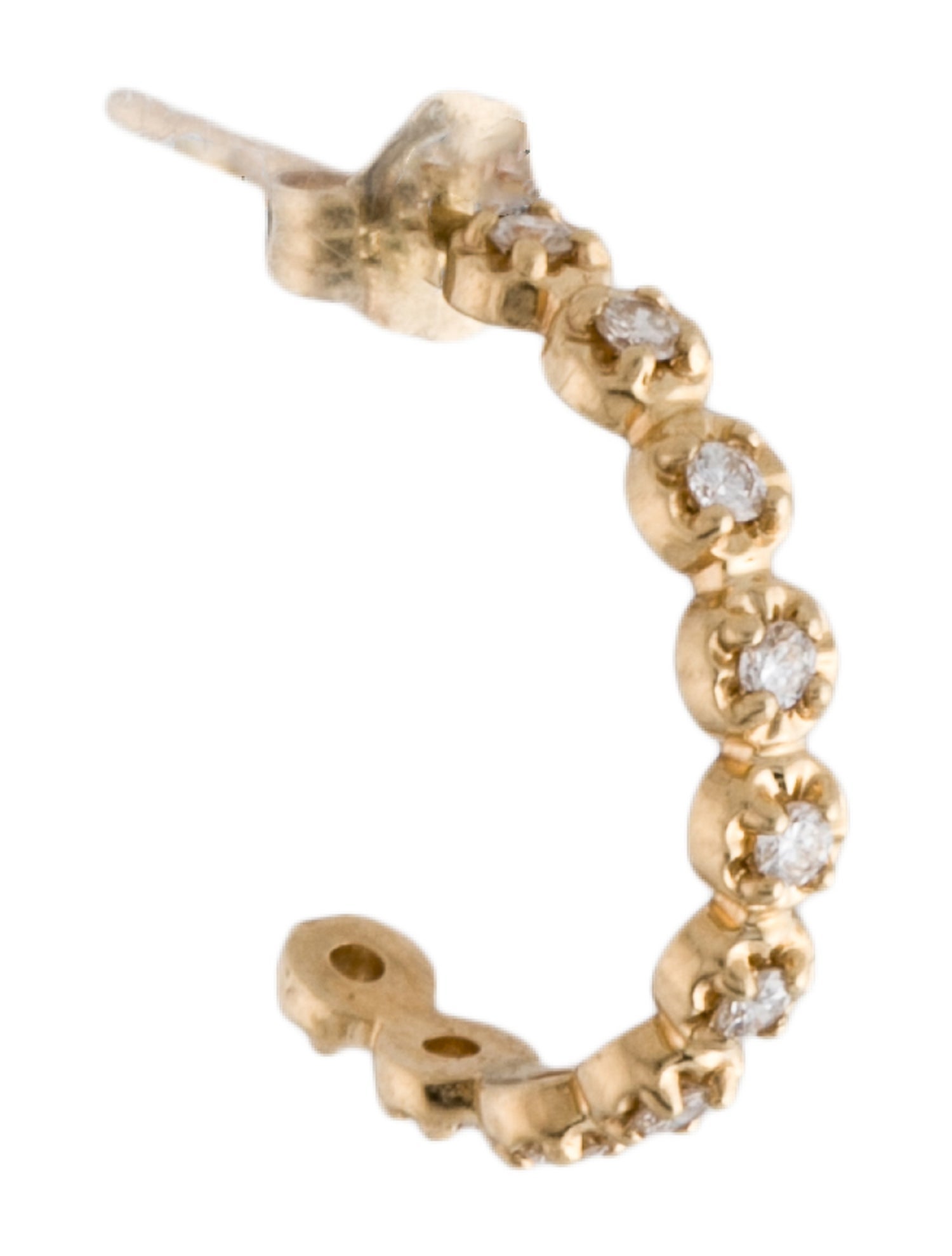 Earrings 14K Diamond Hoop Earring