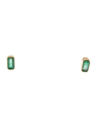 Earrings 18K 1.90ctw Emerald Stud Earrings