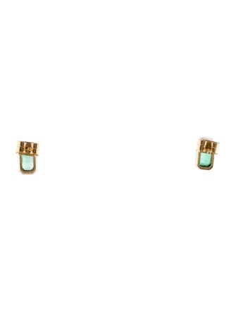 Earrings 18K 1.90ctw Emerald Stud Earrings