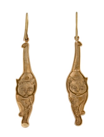 Earrings Gallen Benson 14K Cat Drop Earrings
