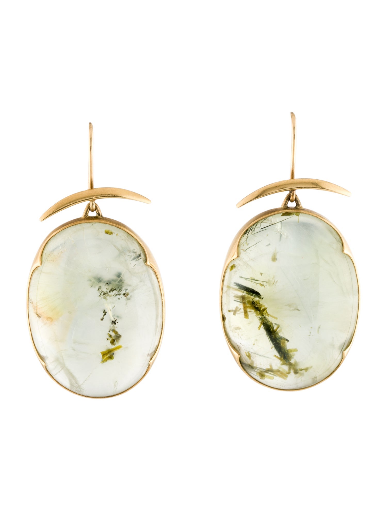 Gabriella Kiss 18K 63.44ctw Prehnite Drop Earrings