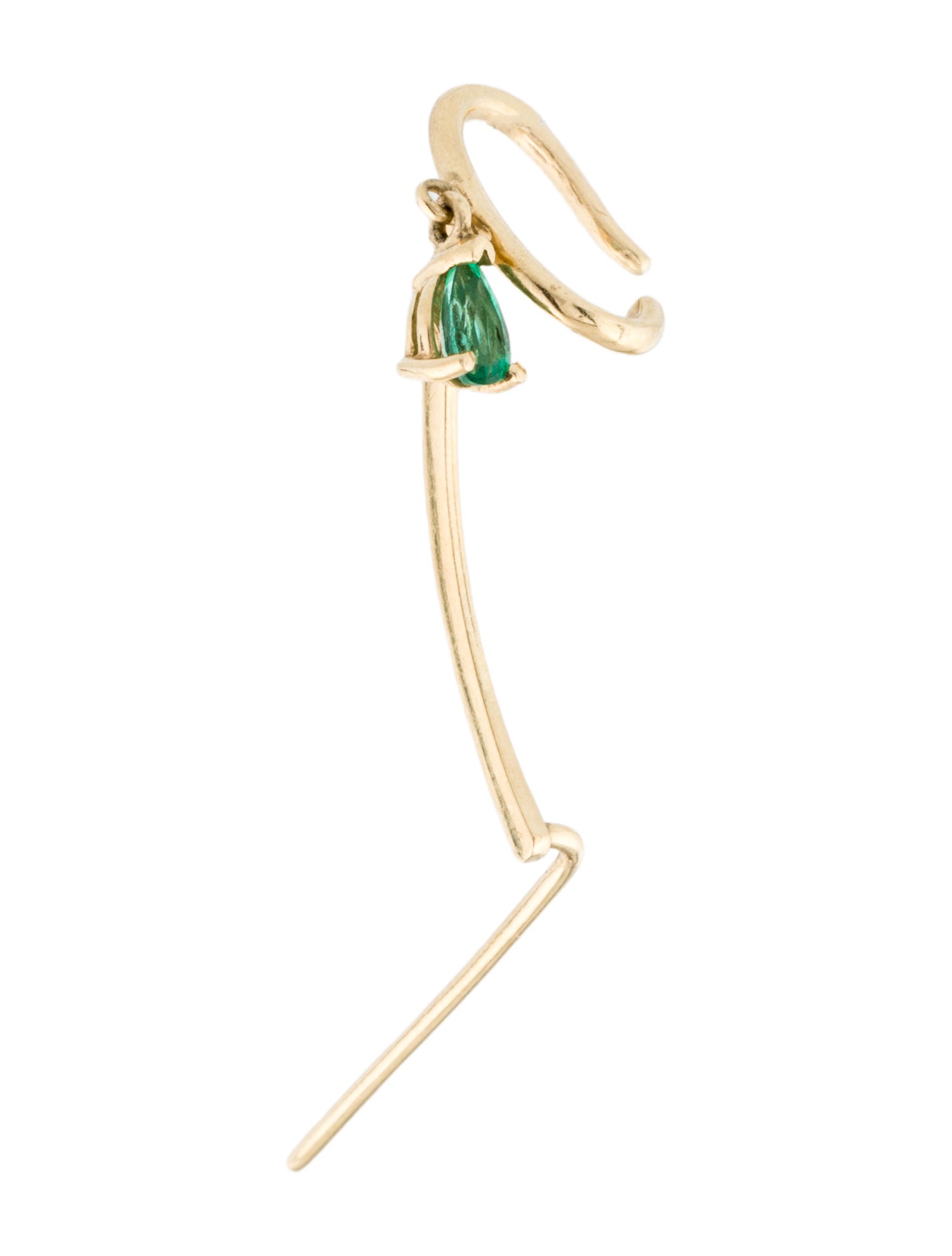 Earrings 14K Emerald Cuff Earring