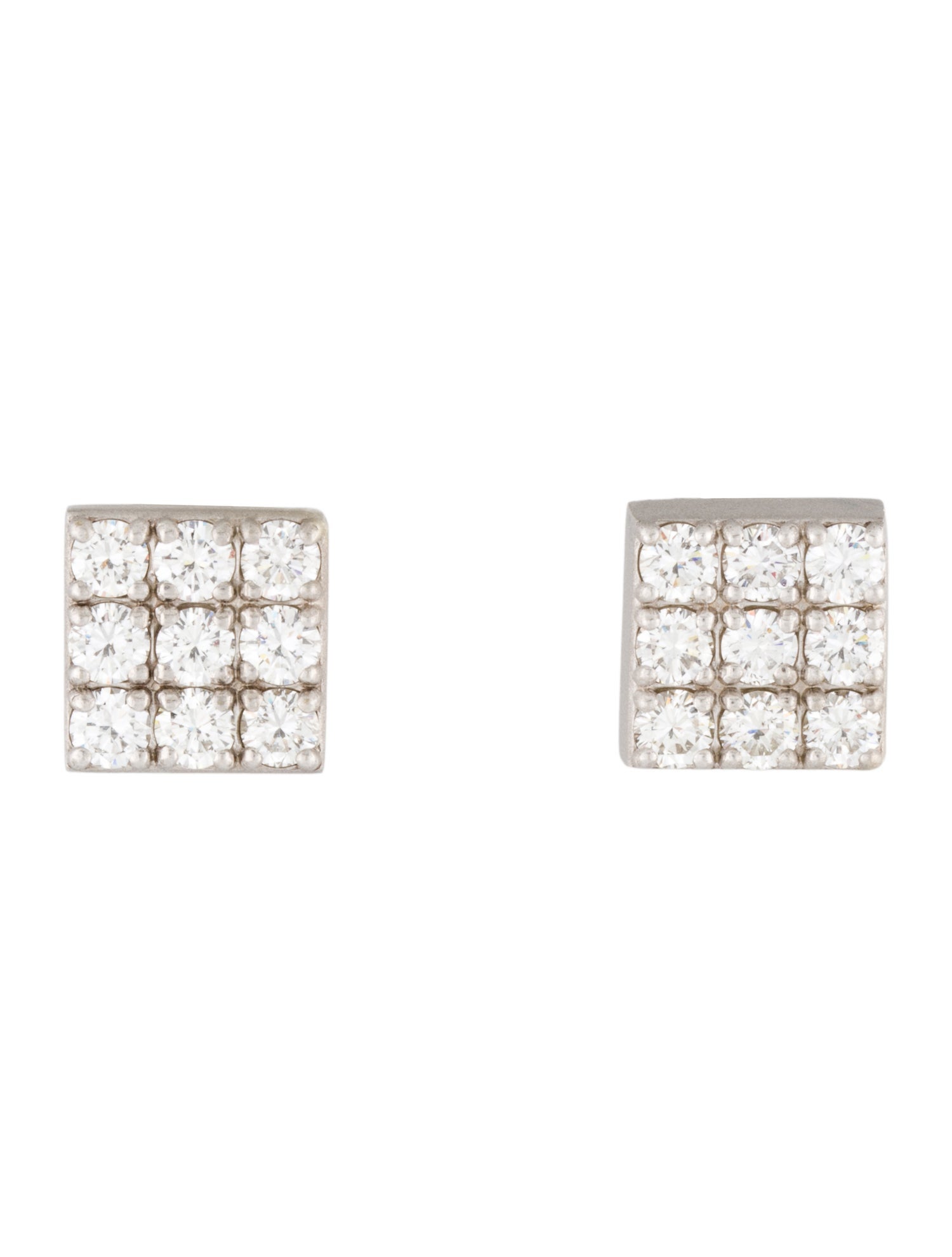 Earrings 14K 2.52ctw Diamond Square Stud