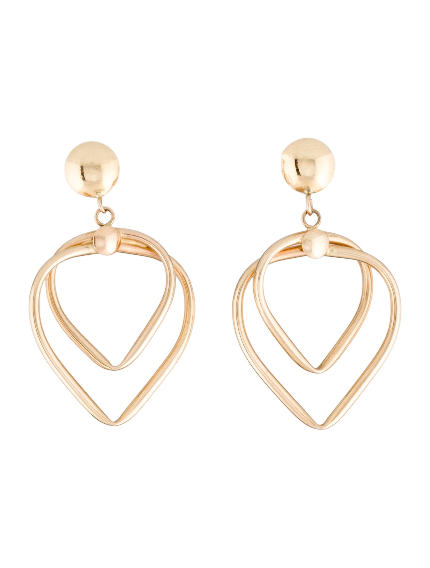 Earrings 14K Heart Drop