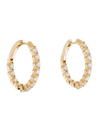 Earrings 18K 3.04ctw Diamond Inside-Out Hoop Earrings