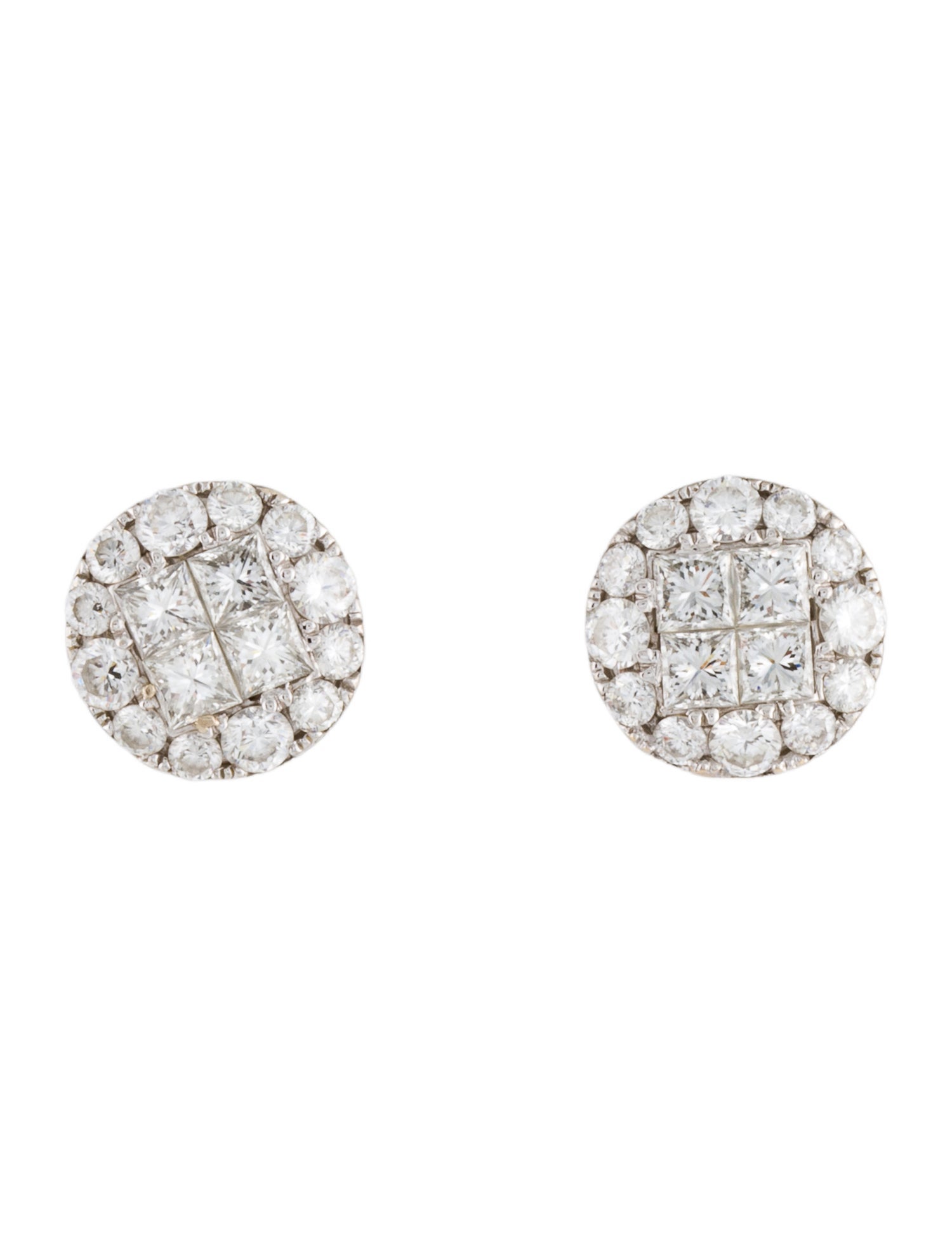 Earrings 18K 1.96ctw Diamond Circle Stud