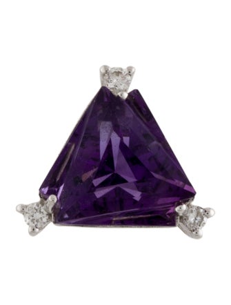 Earrings 14K Amethyst & Diamond Single Stud Earring