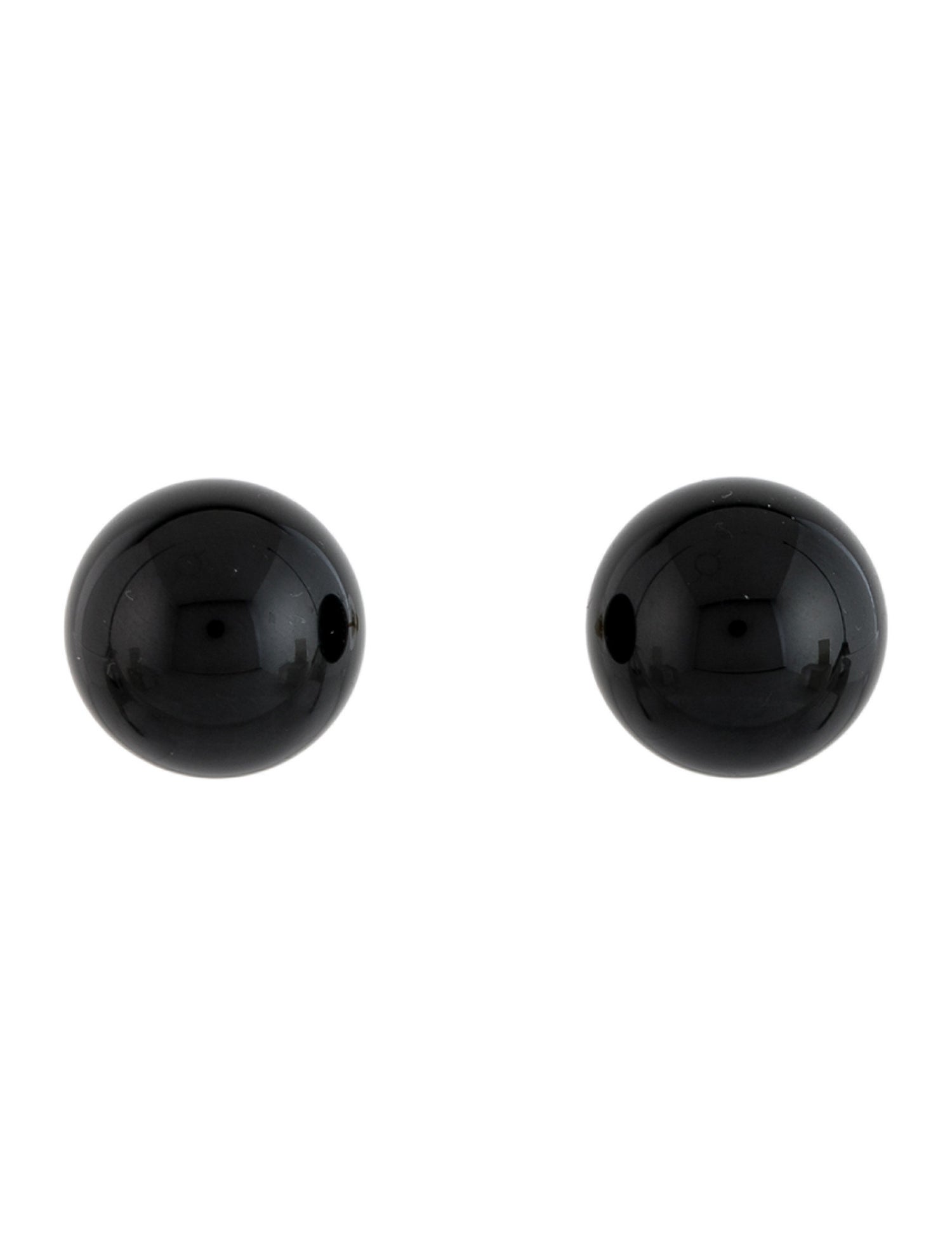 Earrings 18K Onyx Sphere Stud