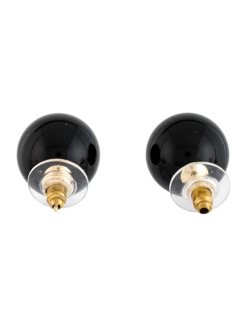 Earrings 18K Onyx Sphere Stud Earrings