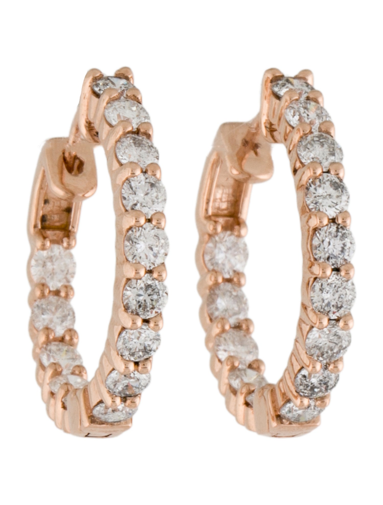 Earrings 14K 2.80ct Diamond Hoop