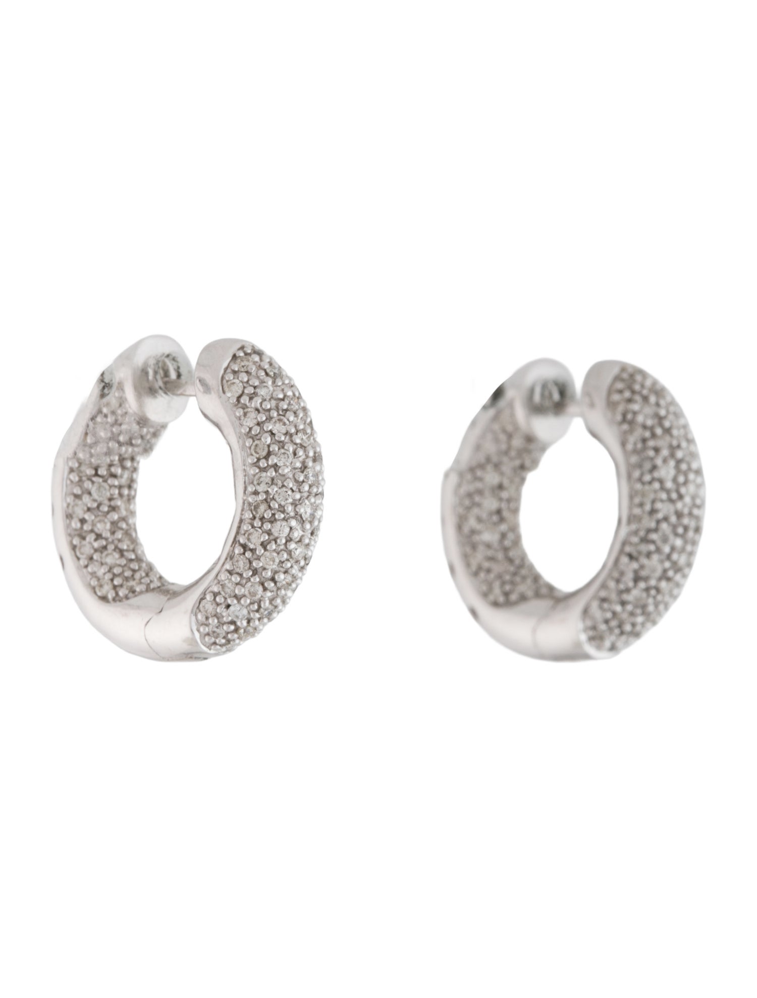 Earrings 18K Diamond Huggie Hoop