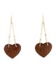 Donna Vock Donna Vock 18K Diamond Heart Wood Drop Earrings
