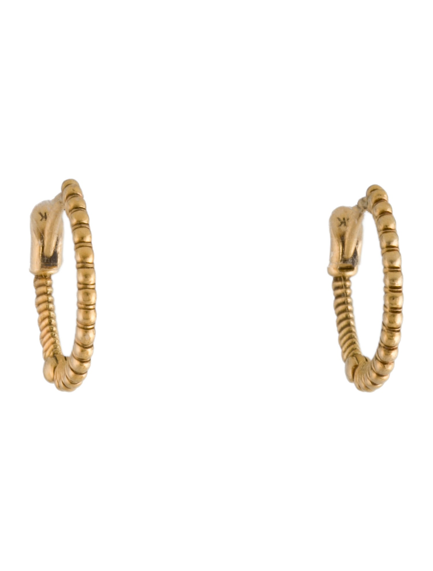 Earrings 14K Small Textured Hoop