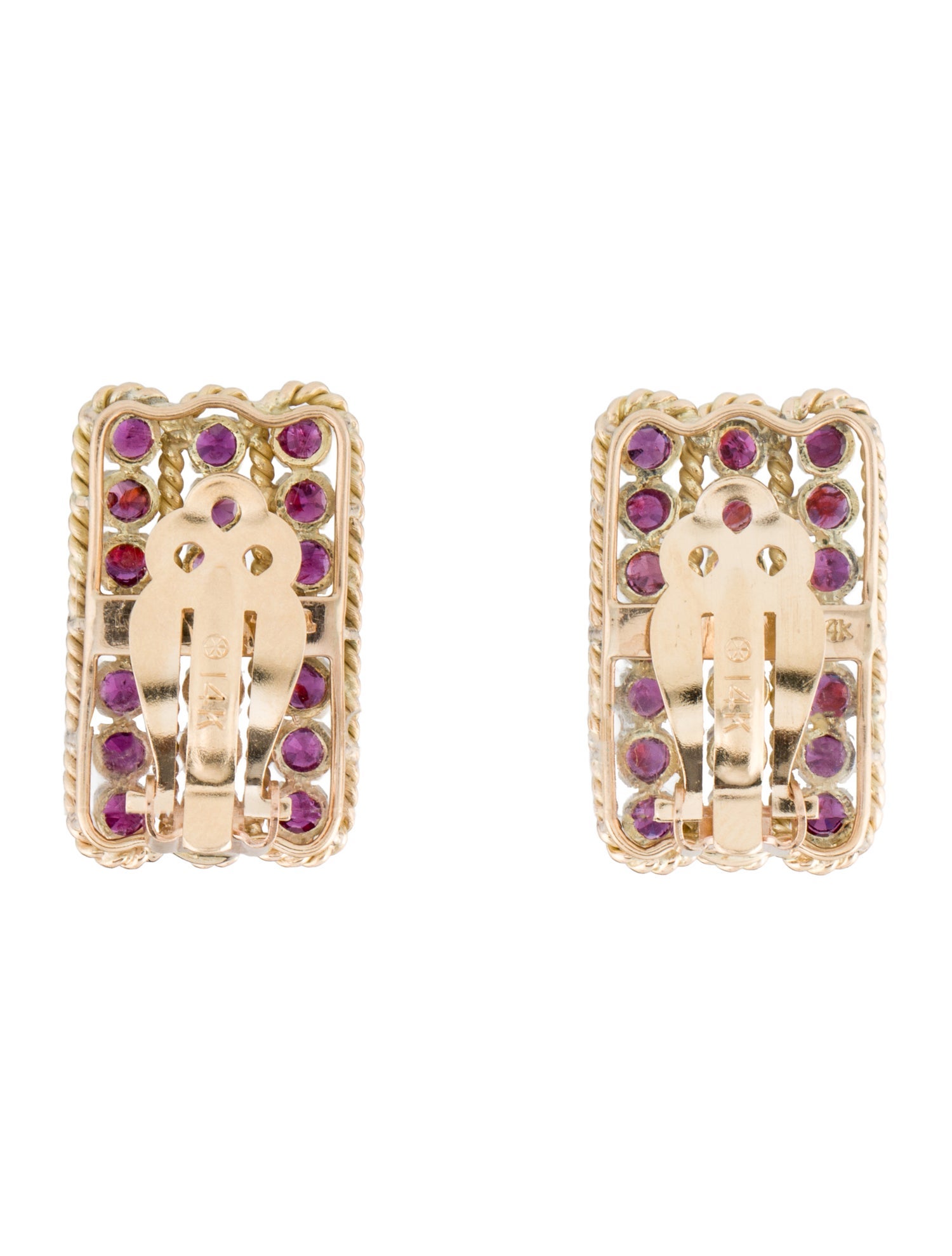 Earrings 14K 4.91ctw Ruby Clip-On Earrings