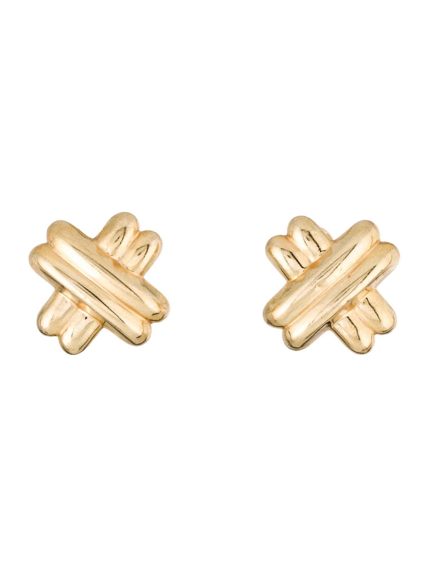 Earrings 14K "X" Motif Earclip