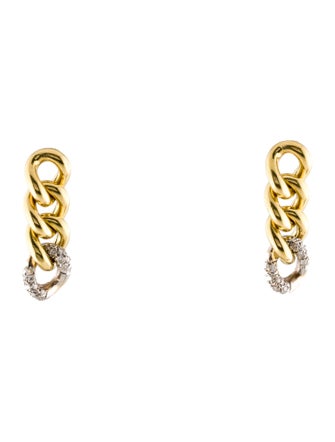 Earrings Diamond Curb Link Drop Earrings