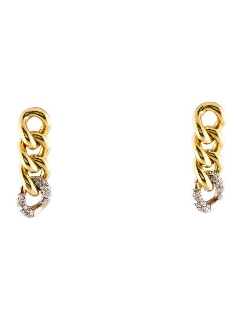 Earrings Diamond Curb Link Drop Earrings