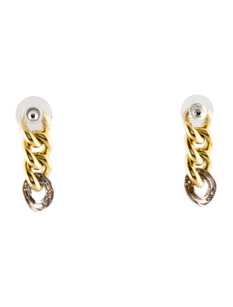 Earrings Diamond Curb Link Drop Earrings
