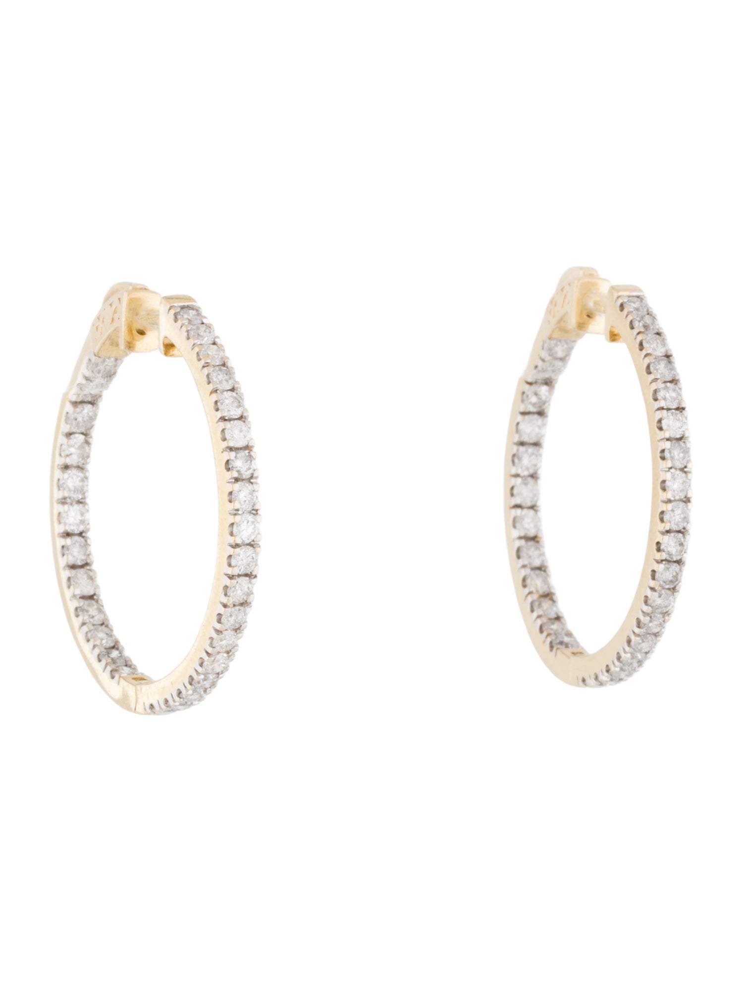 Earrings 14K 2.94ctw Inside-Out Hoop