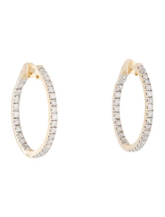 Earrings 14K 2.94ctw Inside-Out Hoop Earrings