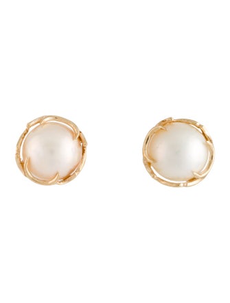 Earrings 14K Mabé Pearl Stud Earrings