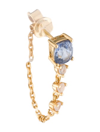 Earrings 18K Sapphire Single Chain Earring