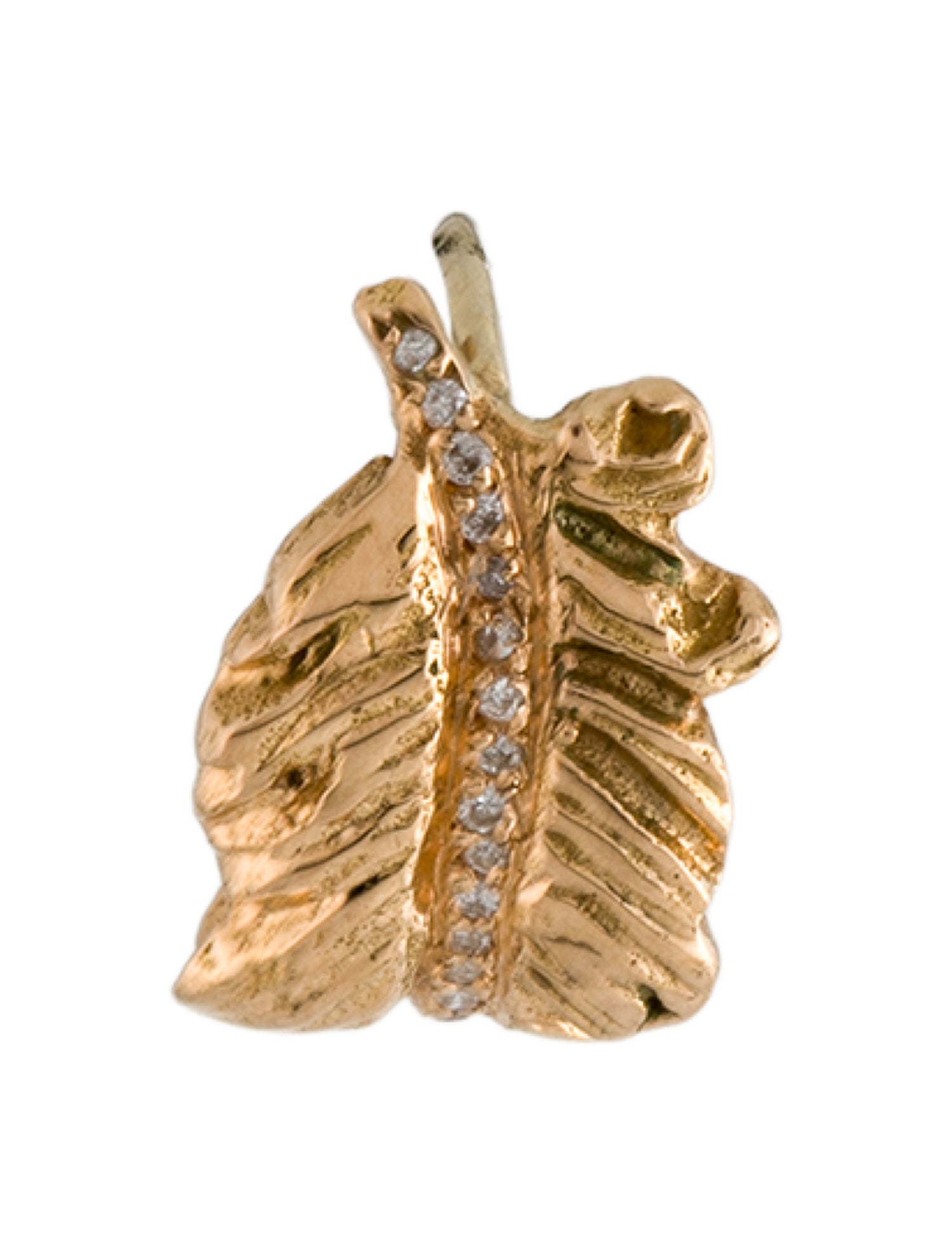 Earrings 18K Diamond Feather Single Ear Cuff