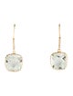 Earrings 14K Prasiolite & Diamond Drop Earrings