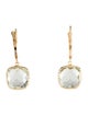Earrings 14K Prasiolite & Diamond Drop Earrings