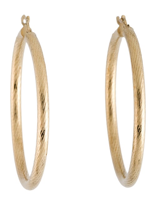 Earrings 14K Textured Hoop Earrings