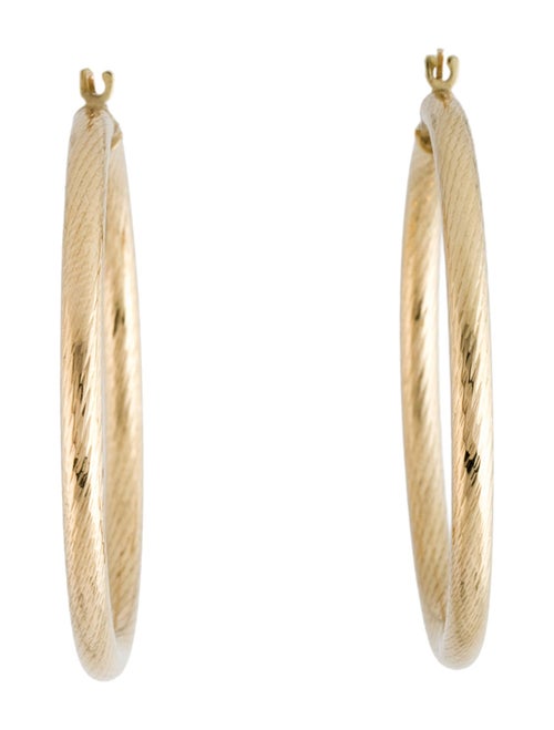 Earrings 14K Textured Hoop Earrings