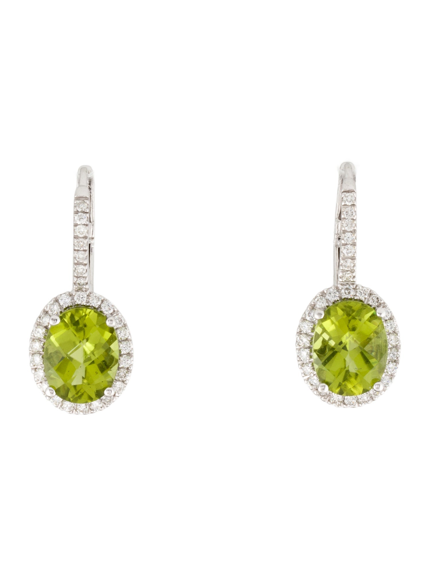 Earrings 14K Peridot & Diamond Drop