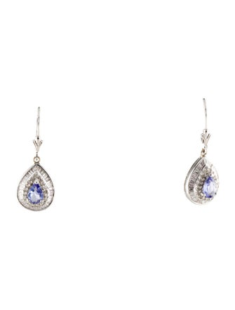 Earrings 14K Tanzanite & Diamond Drop Earrings