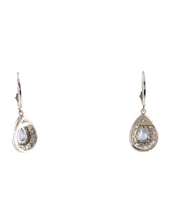 Earrings 14K Tanzanite & Diamond Drop Earrings