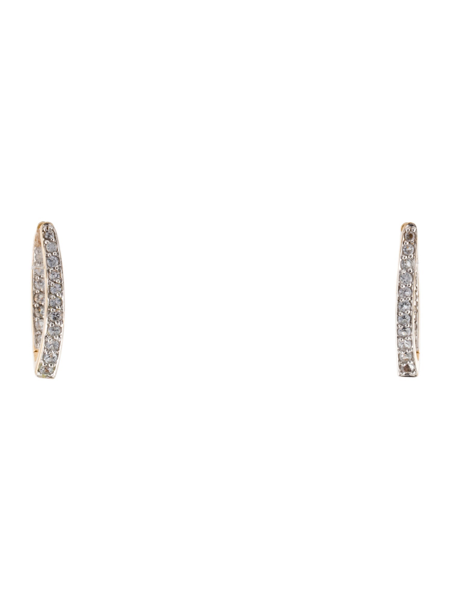 Earrings 14K 1.04ctw Sapphire Hoop