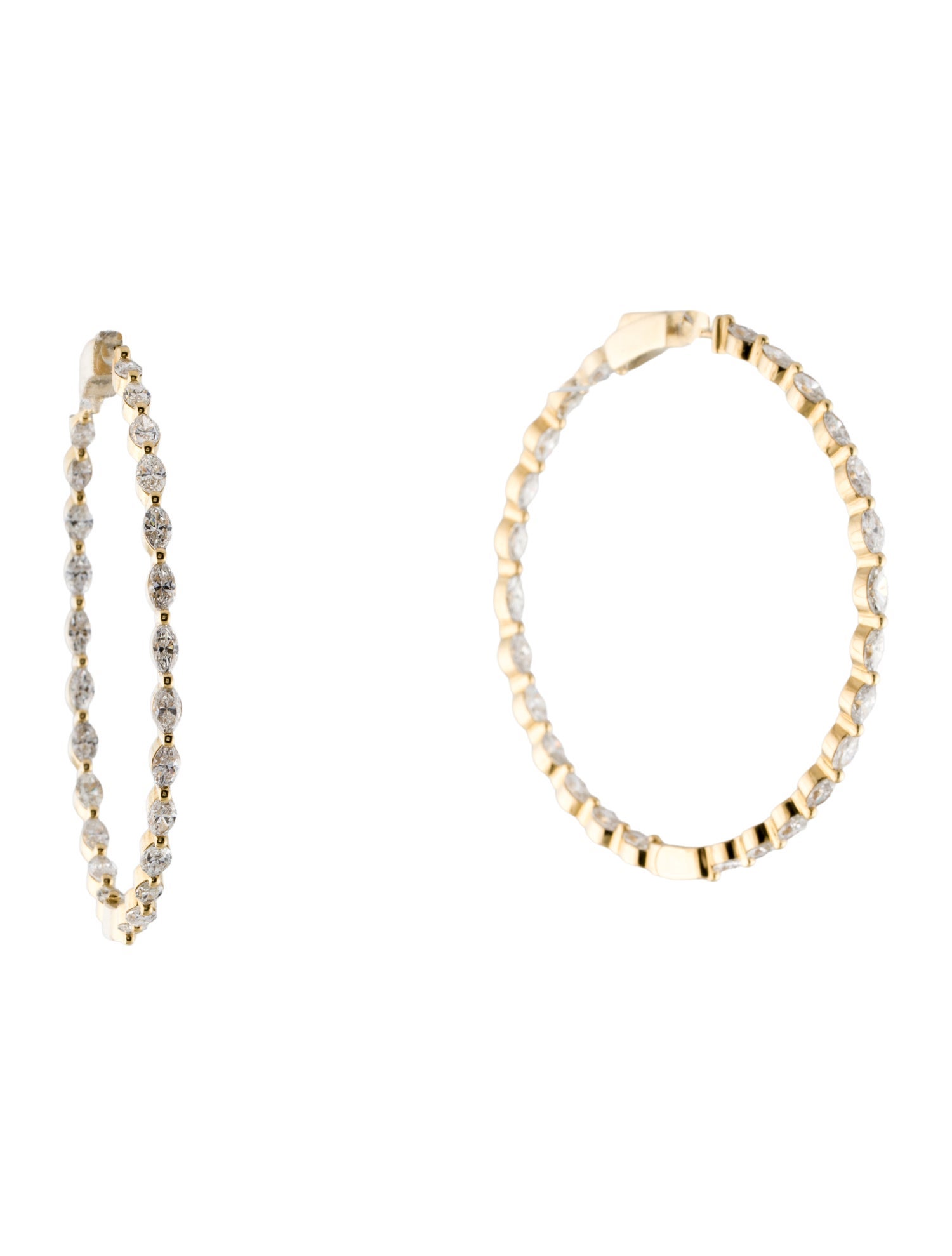 Earrings 18K 7.25ctw Diamond Inside-Out Hoop