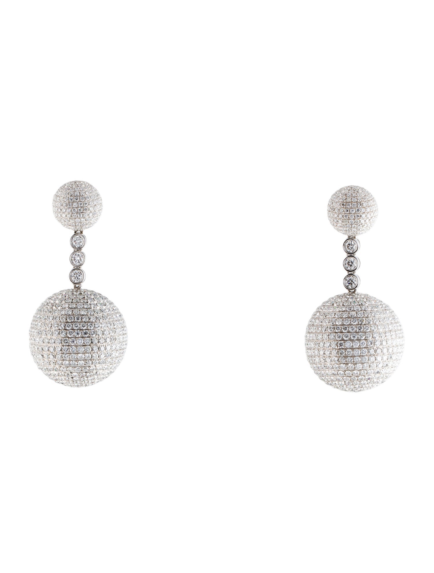 Earrings 18K 18.04ctw Diamond Ball Drop