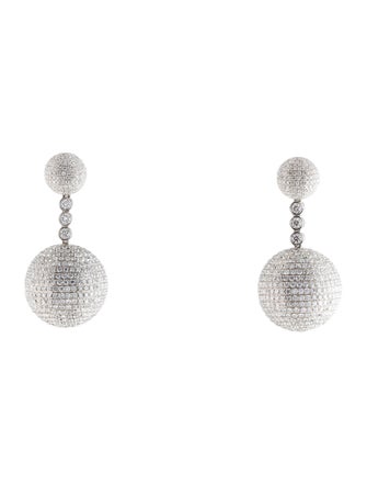 Earrings 18K 18.04ctw Diamond Ball Drop Earrings